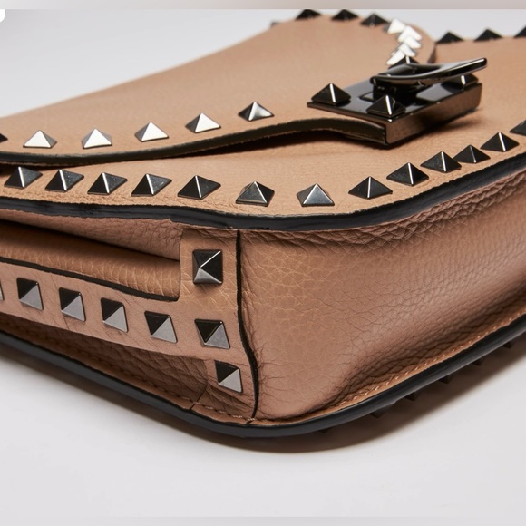 Valentino pink-tan flap rockstud bag - Picture 6 of 12